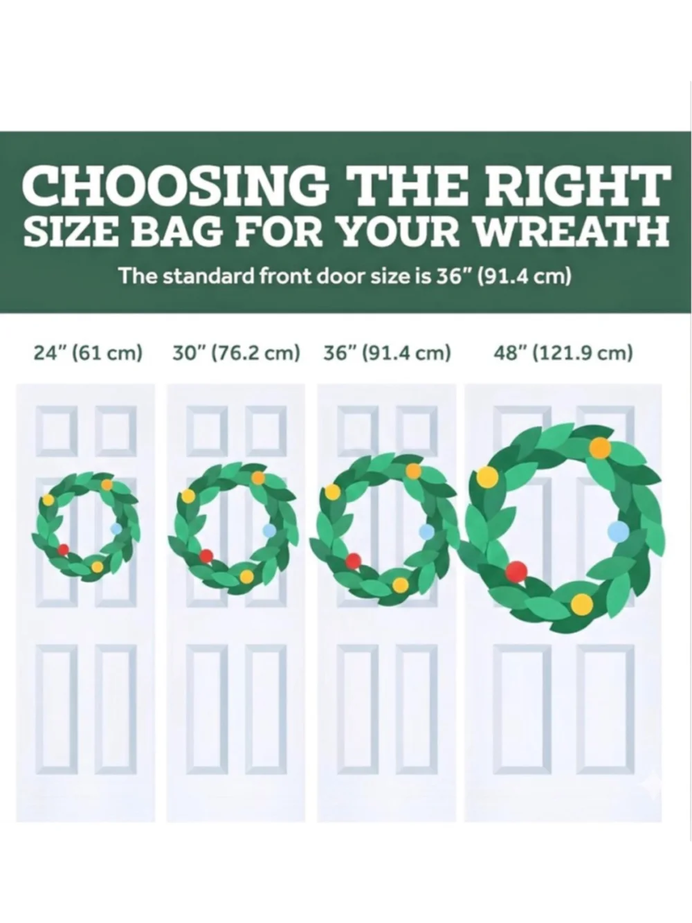 NEW 2 Pack Oxford Christmas Wreath Storage Container 48” Bag
